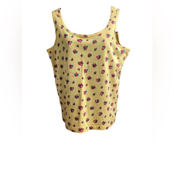 Vintage Lauren Ralph Lauren yellow Rose Tank top. 100% Cotton. Size Medium. - Picture 7 of 7
